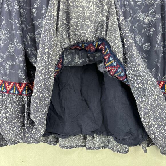 Sundance Talulah Tiered Dress Size L Bohemian Floral Aztec Embroidered Western - Picture 7 of 13